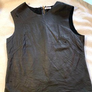 Designer Hazel Brown 100% genuine leather zip tank